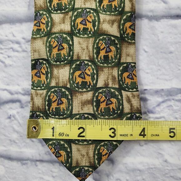 Dunhill Medieval Knight on Horse Medallion Silk Tie - Picture 13 of 14
